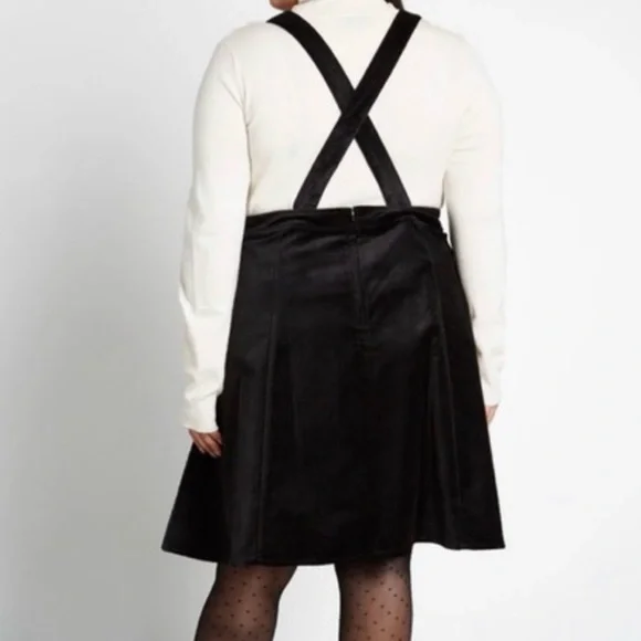 ModCloth velvet pinafore dress jumper Cupcake consultant size Large NWT - Picture 8 of 17